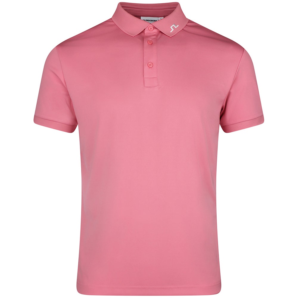 J.Lindeberg Golf Shirt - KV Print Regular Fit - Flamingo Plume SS26