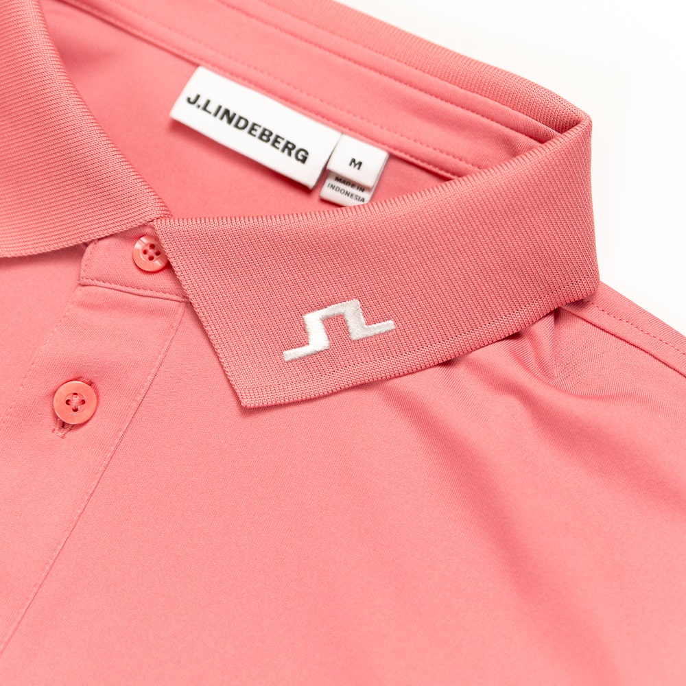J.Lindeberg Golf Shirt - KV Print Regular Fit - Flamingo Plume SS26