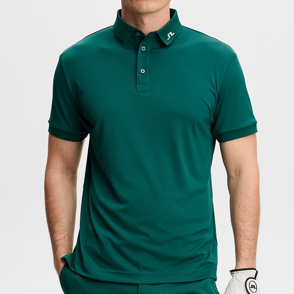 J.Lindeberg Golf Shirt - KV Print Regular Fit - Forest Biome AW26