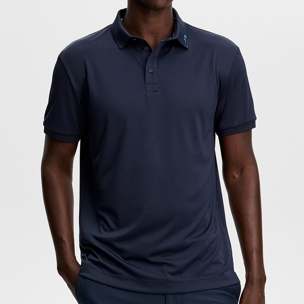 J.Lindeberg Golf Shirt - KV Print Regular Fit - JL Navy AW26