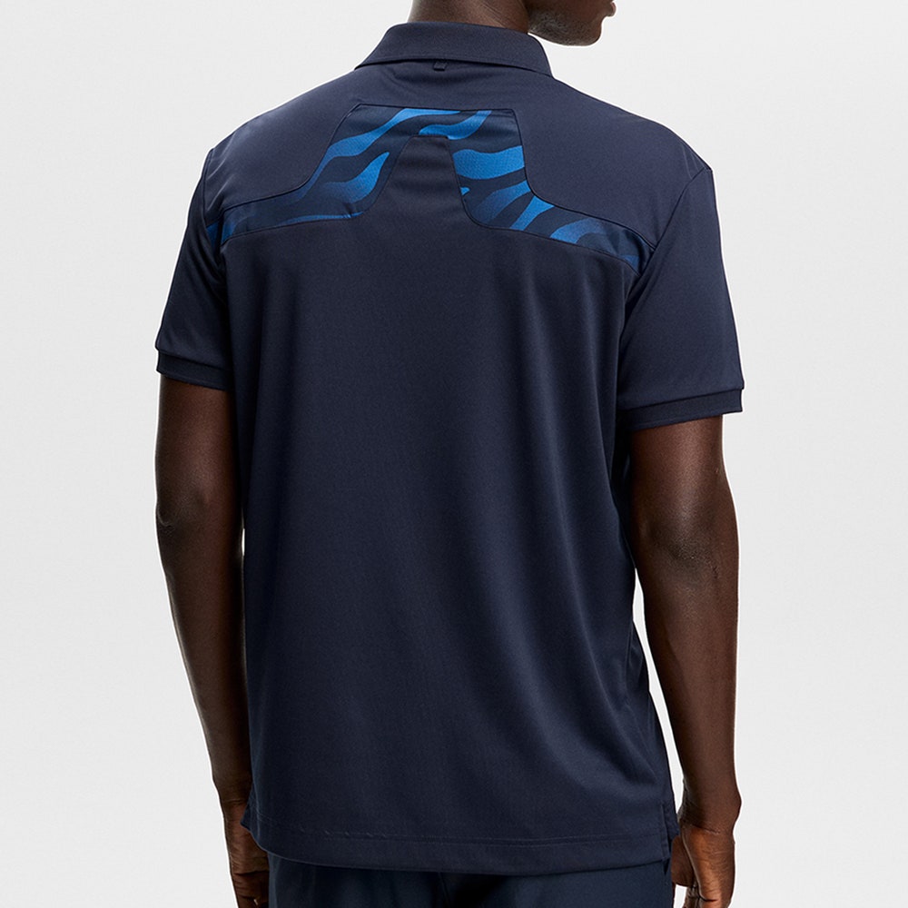 J.Lindeberg Golf Shirt - KV Print Regular Fit - JL Navy AW26