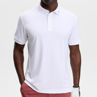 J.Lindeberg Golf Shirt - KV Print Regular Fit - White SS26