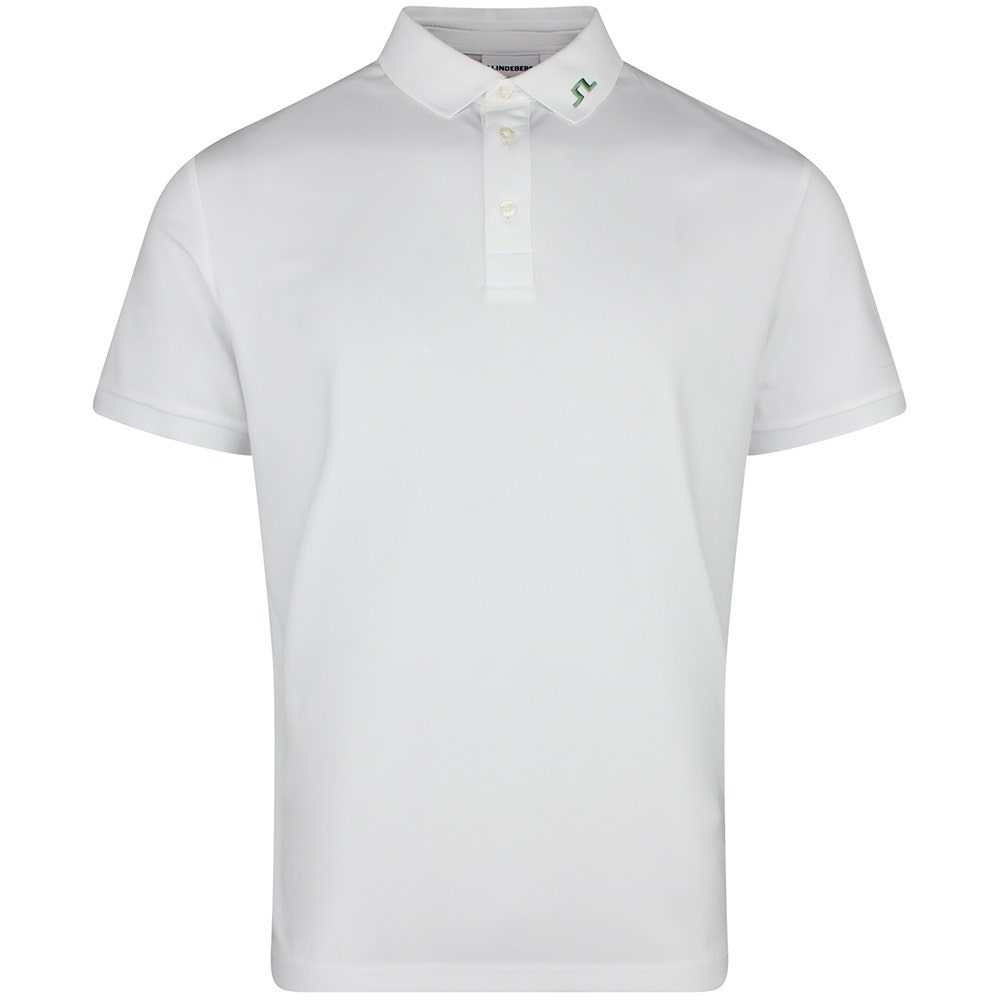 J.Lindeberg Golf Shirt - KV Print Regular Fit - White SS26