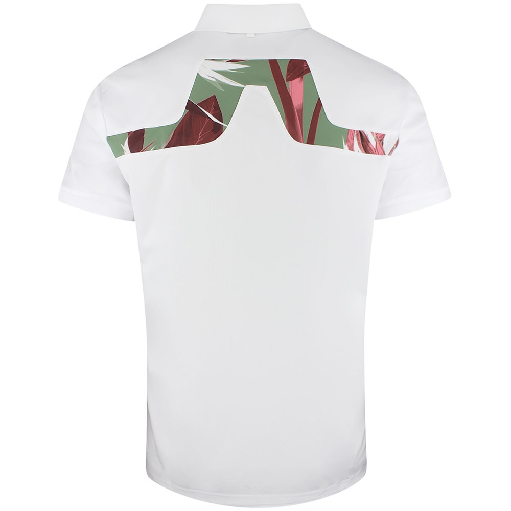 J.Lindeberg Golf Shirt - KV Print Regular Fit - White SS26