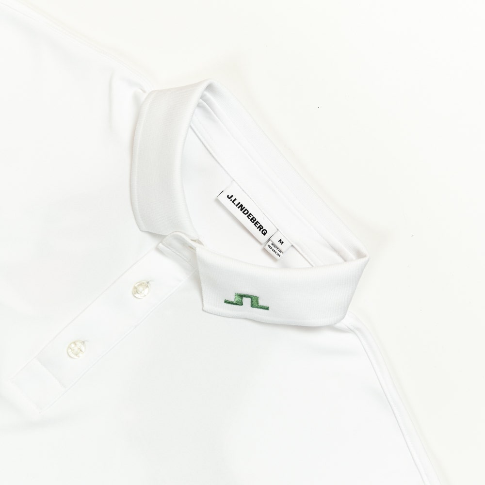 J.Lindeberg Golf Shirt - KV Print Regular Fit - White SS26
