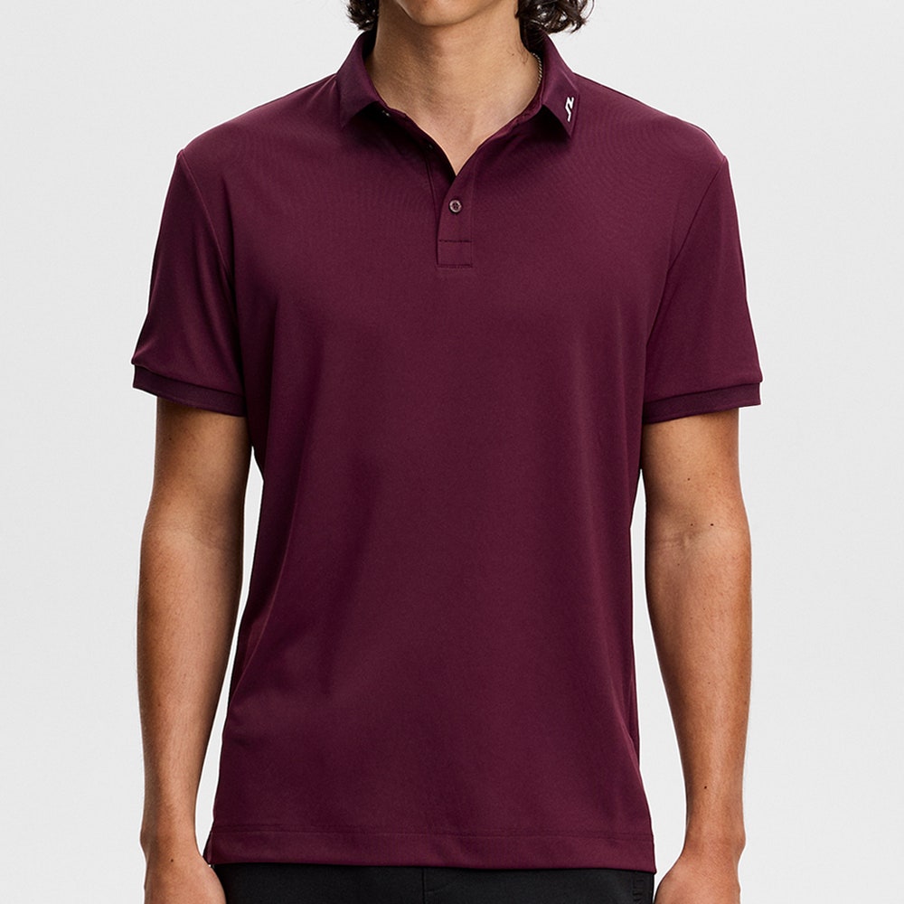 J.Lindeberg Golf Shirt - KV Print Regular Fit - Winetasting AW26