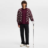 J.Lindeberg Golf Shirt - KV Print Regular Fit - Winetasting AW26