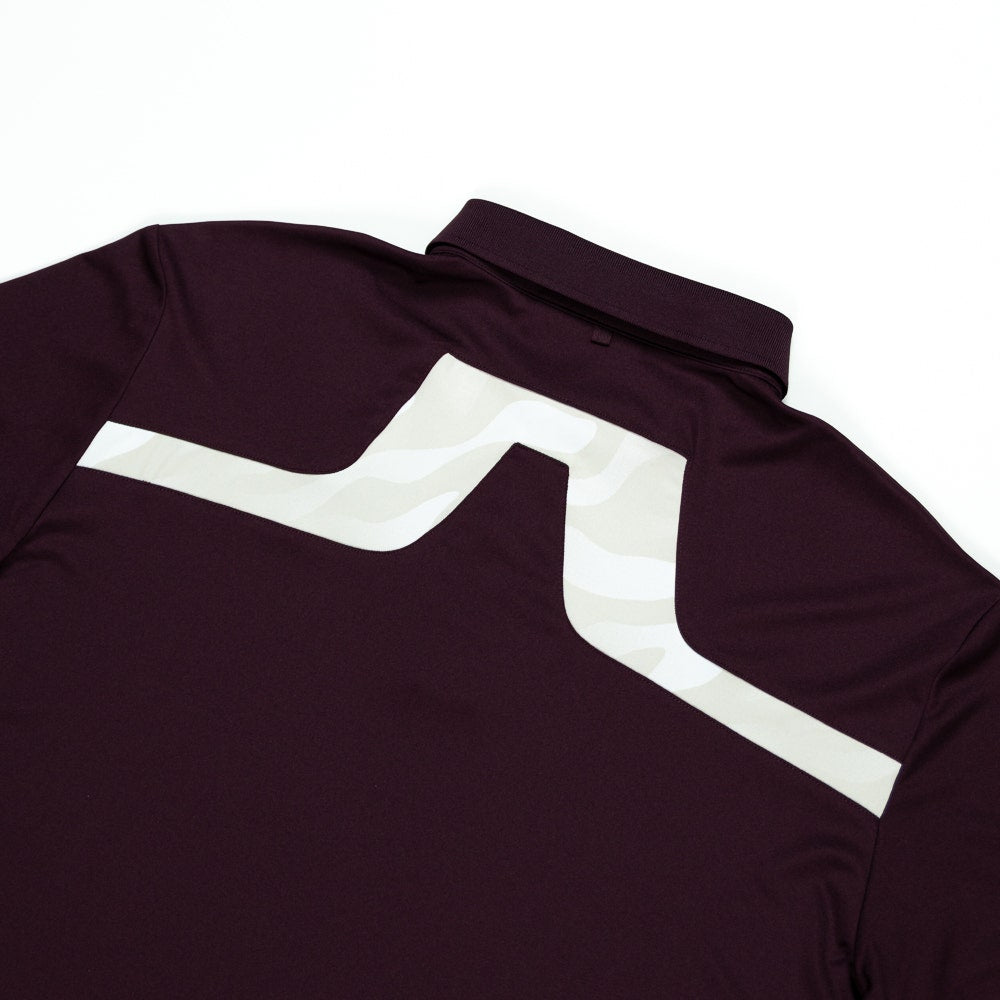 J.Lindeberg Golf Shirt - KV Print Regular Fit - Winetasting AW26