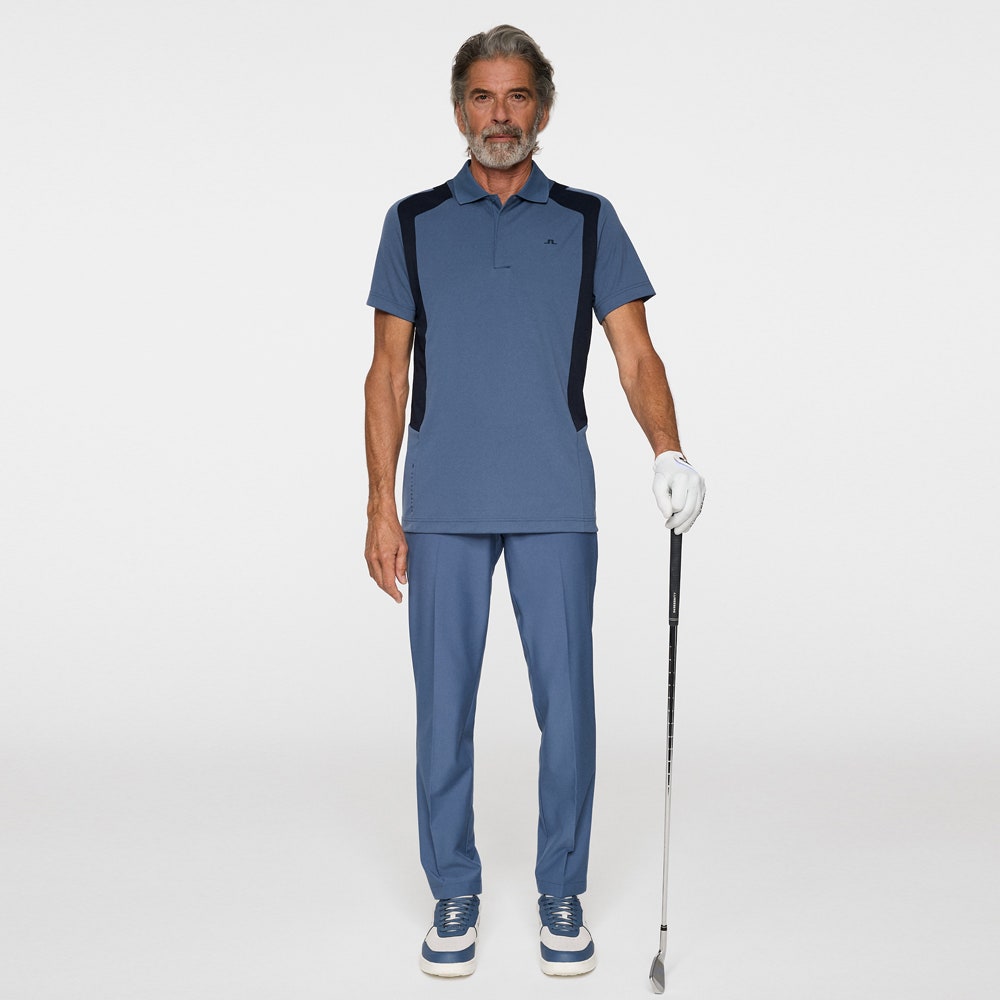J.Lindeberg Golf Shirt - Legacy Regular Fit - Vintage Indigo AW25