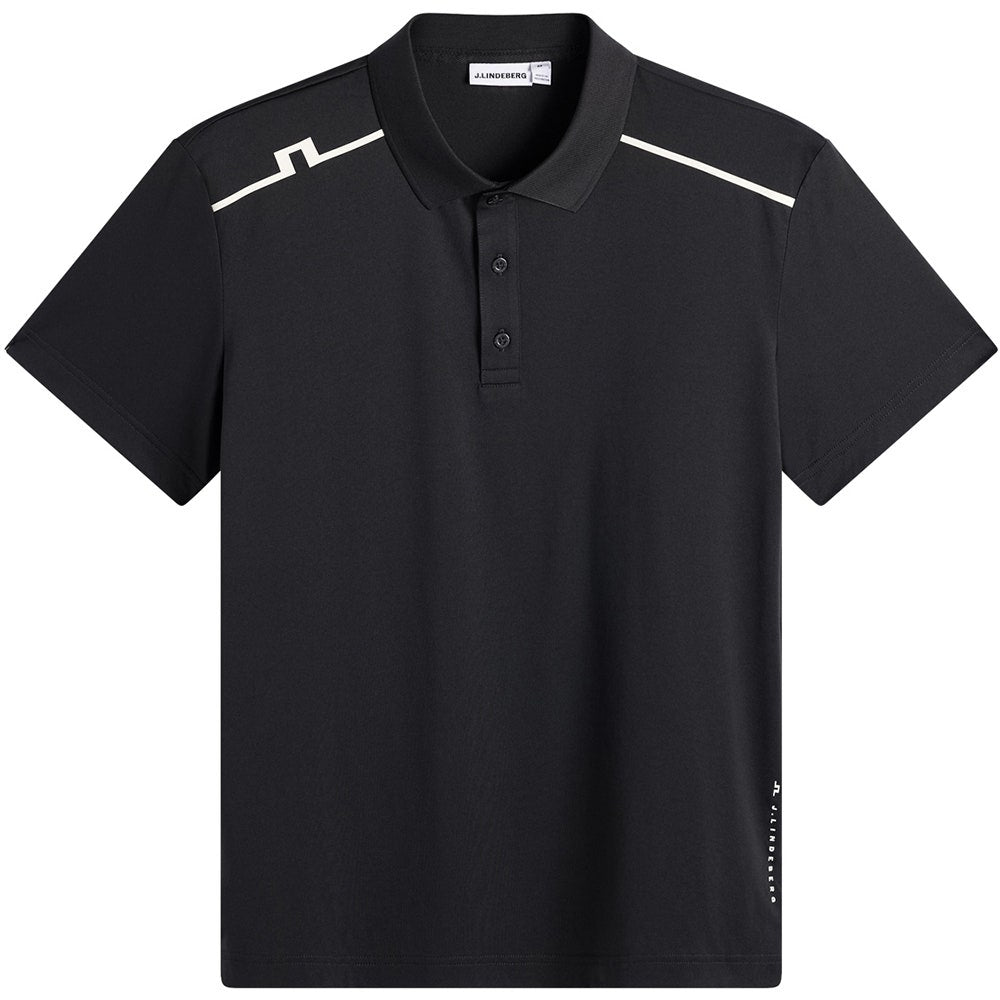 J.Lindeberg Golf Shirt - Lionel Regular Fit - Black AW26