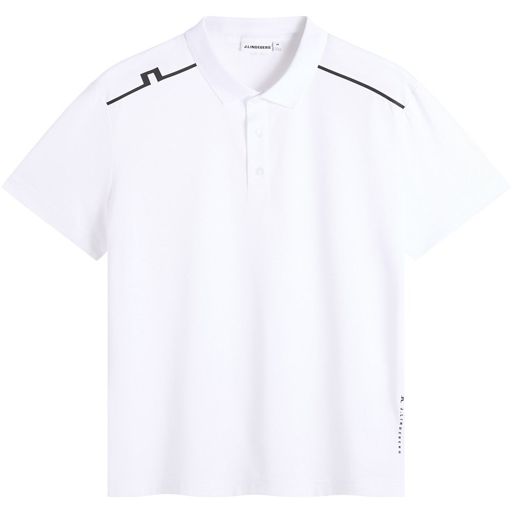 J.Lindeberg Golf Shirt - Lionel Regular Fit - White AW26