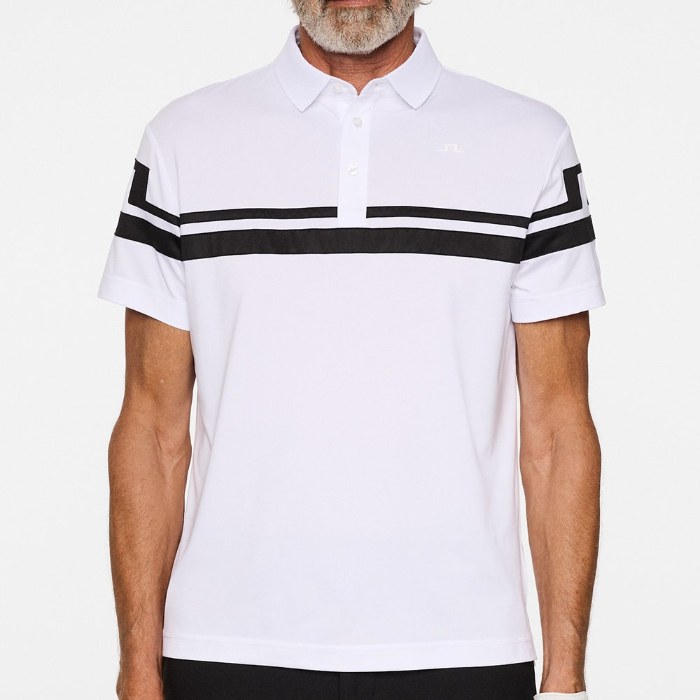 J.Lindeberg Golf Shirt - Mads Regular Fit - White PS26