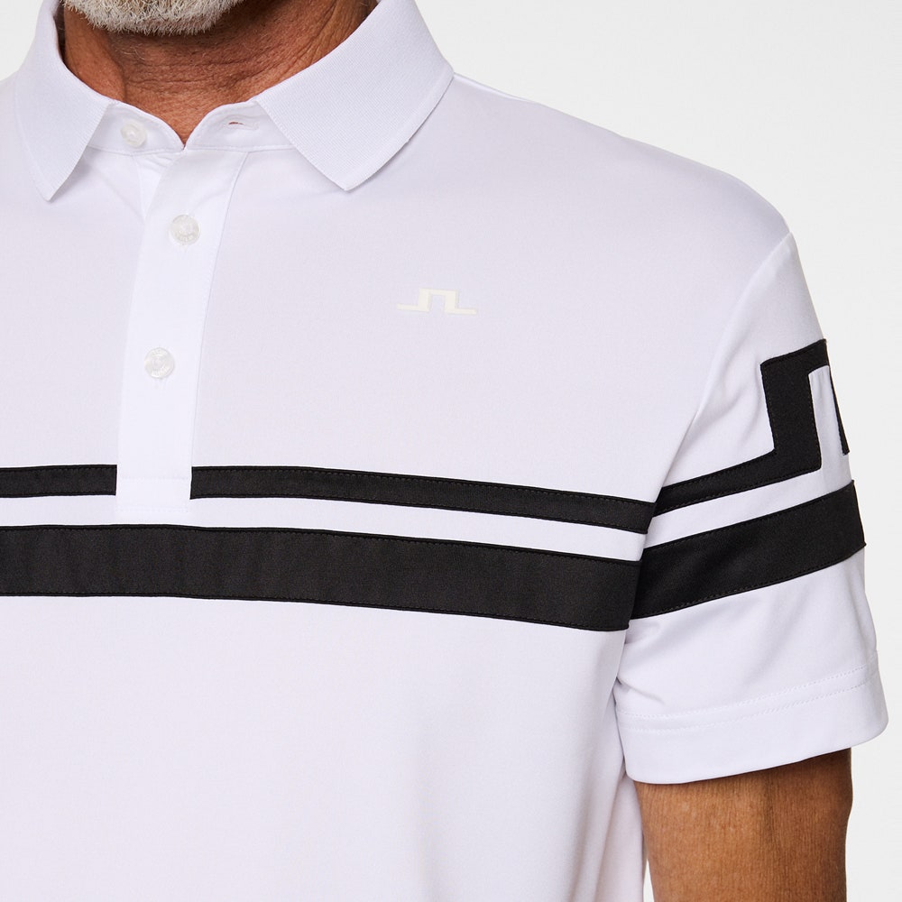 J.Lindeberg Golf Shirt - Mads Regular Fit - White PS26
