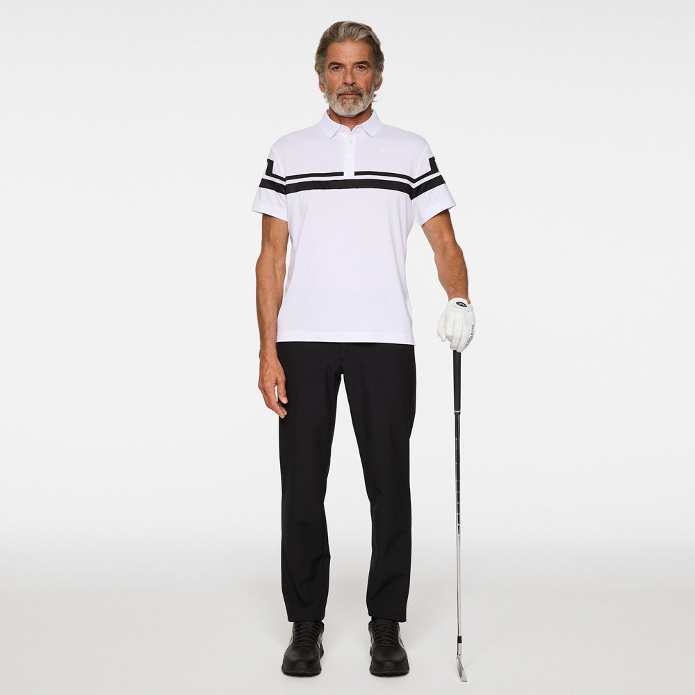 J.Lindeberg Golf Shirt - Mads Regular Fit - White PS26