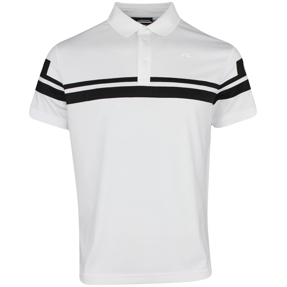 J.Lindeberg Golf Shirt - Mads Regular Fit - White PS26