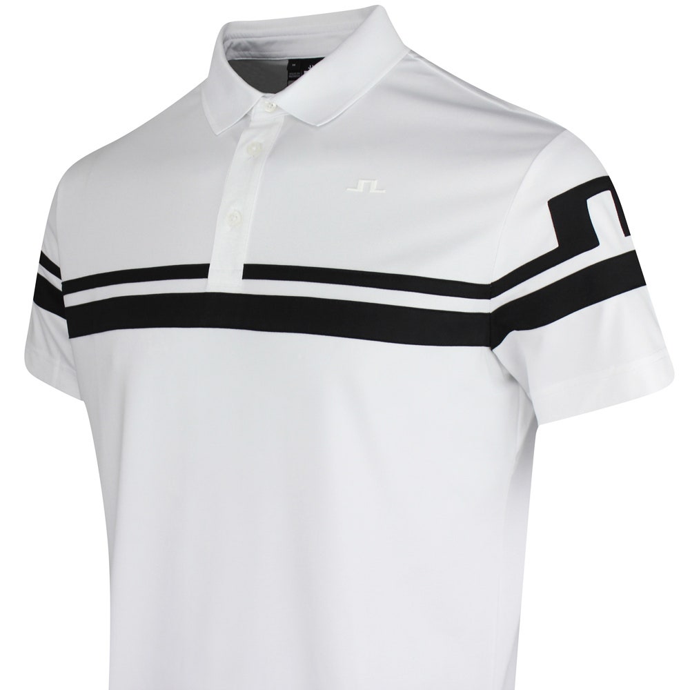 J.Lindeberg Golf Shirt - Mads Regular Fit - White PS26