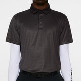 J.Lindeberg Golf Shirt - Marvin Stripe Regular Fit - Asphalt AW25