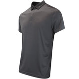 J.Lindeberg Golf Shirt - Marvin Stripe Regular Fit - Asphalt AW25