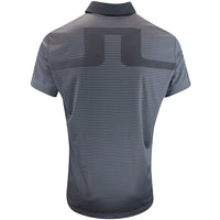 J.Lindeberg Golf Shirt - Marvin Stripe Regular Fit - Asphalt AW25