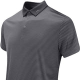 J.Lindeberg Golf Shirt - Marvin Stripe Regular Fit - Asphalt AW25