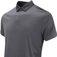 J.Lindeberg Golf Shirt - Marvin Stripe Regular Fit - Asphalt AW25