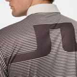 J.Lindeberg Golf Shirt - Marvin Stripe Regular Fit - Moonbeam AW25