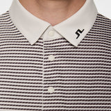 J.Lindeberg Golf Shirt - Marvin Stripe Regular Fit - Moonbeam AW25