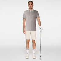 J.Lindeberg Golf Shirt - Marvin Stripe Regular Fit - Moonbeam AW25