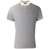 J.Lindeberg Golf Shirt - Marvin Stripe Regular Fit - Moonbeam AW25