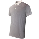 J.Lindeberg Golf Shirt - Marvin Stripe Regular Fit - Moonbeam AW25