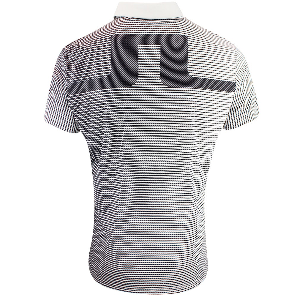 J.Lindeberg Golf Shirt - Marvin Stripe Regular Fit - Moonbeam AW25