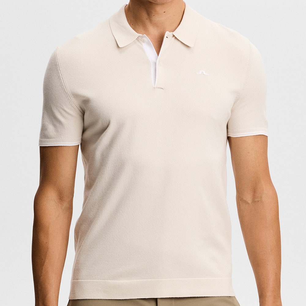 J.Lindeberg Golf Shirt - Matheo Knit Regular Fit - Moonbeam SH26