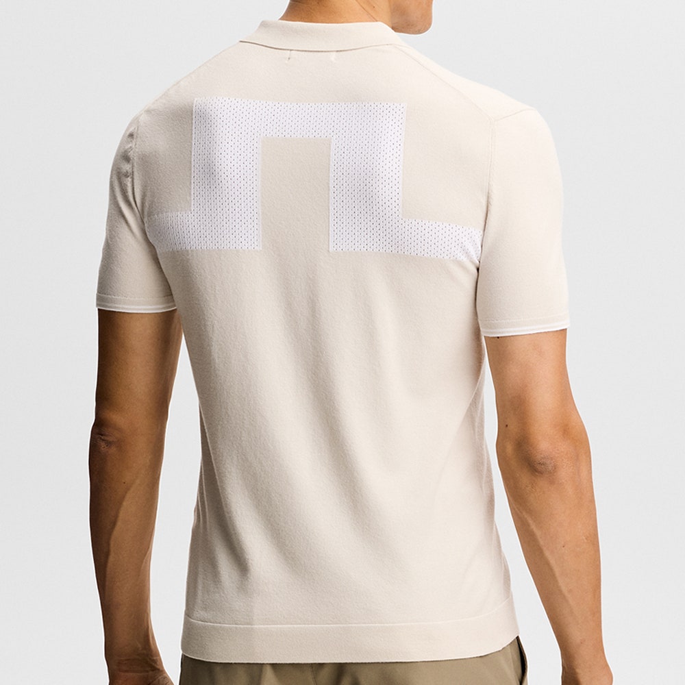 J.Lindeberg Golf Shirt - Matheo Knit Regular Fit - Moonbeam SH26
