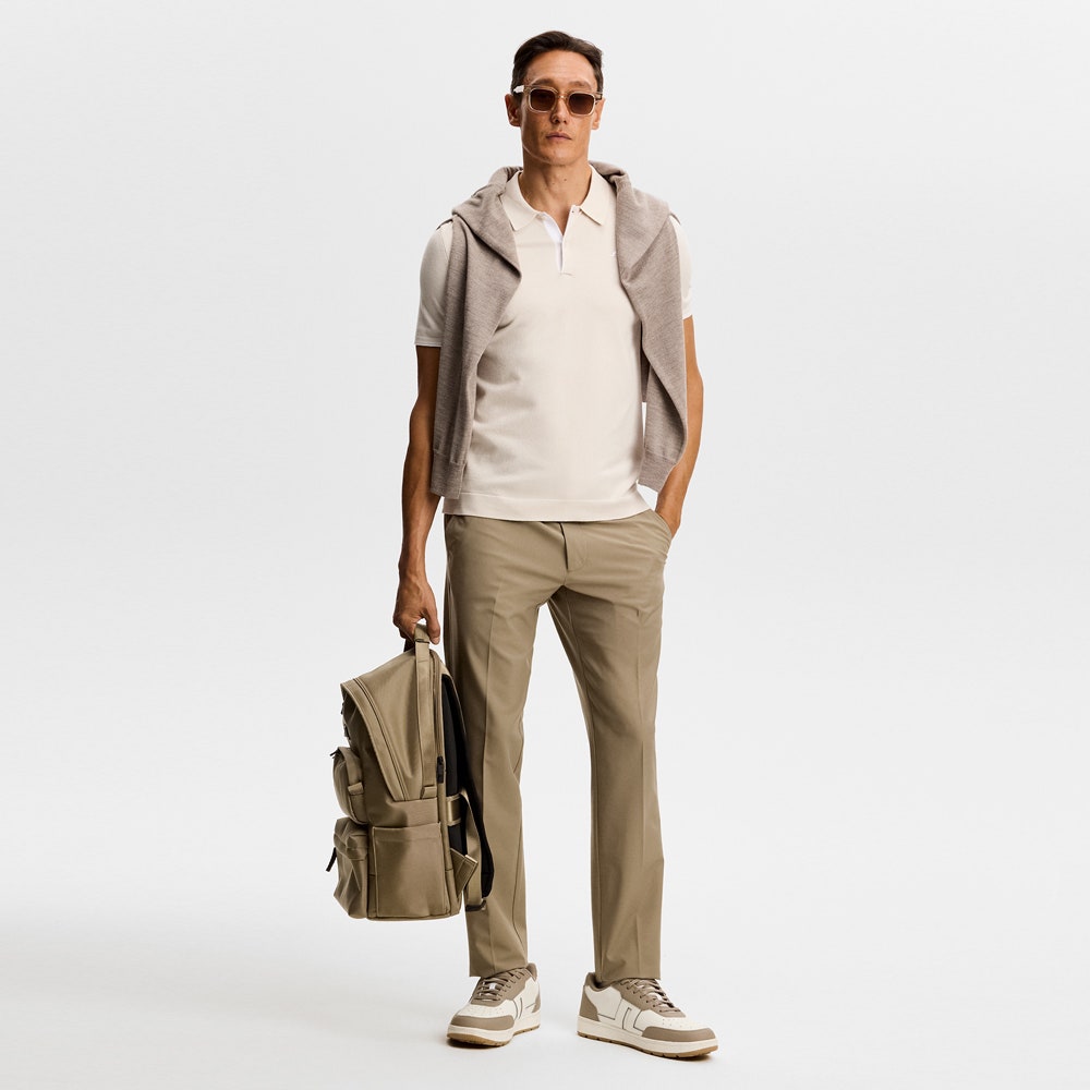 J.Lindeberg Golf Shirt - Matheo Knit Regular Fit - Moonbeam SH26