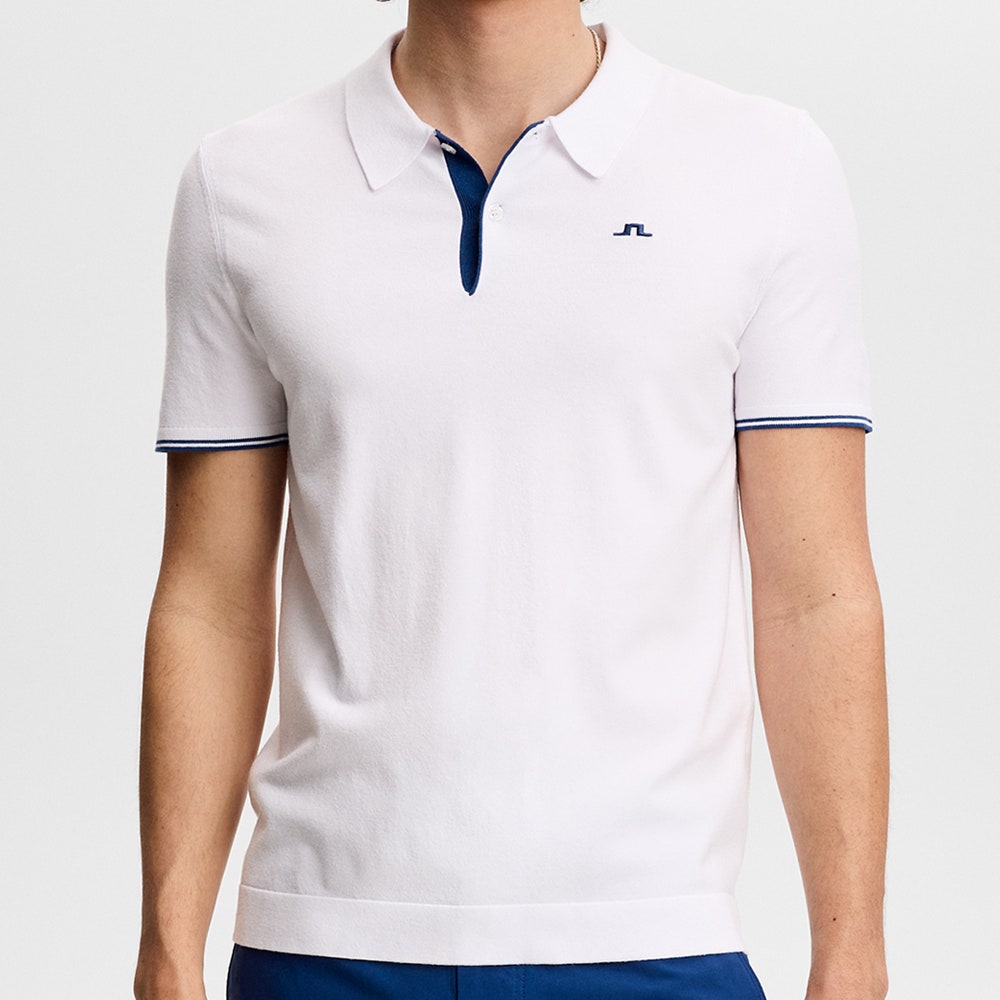 J.Lindeberg Golf Shirt - Matheo Knit Regular Fit - White SH26
