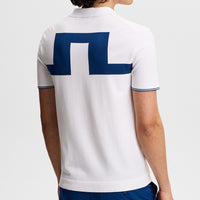 J.Lindeberg Golf Shirt - Matheo Knit Regular Fit - White SH26