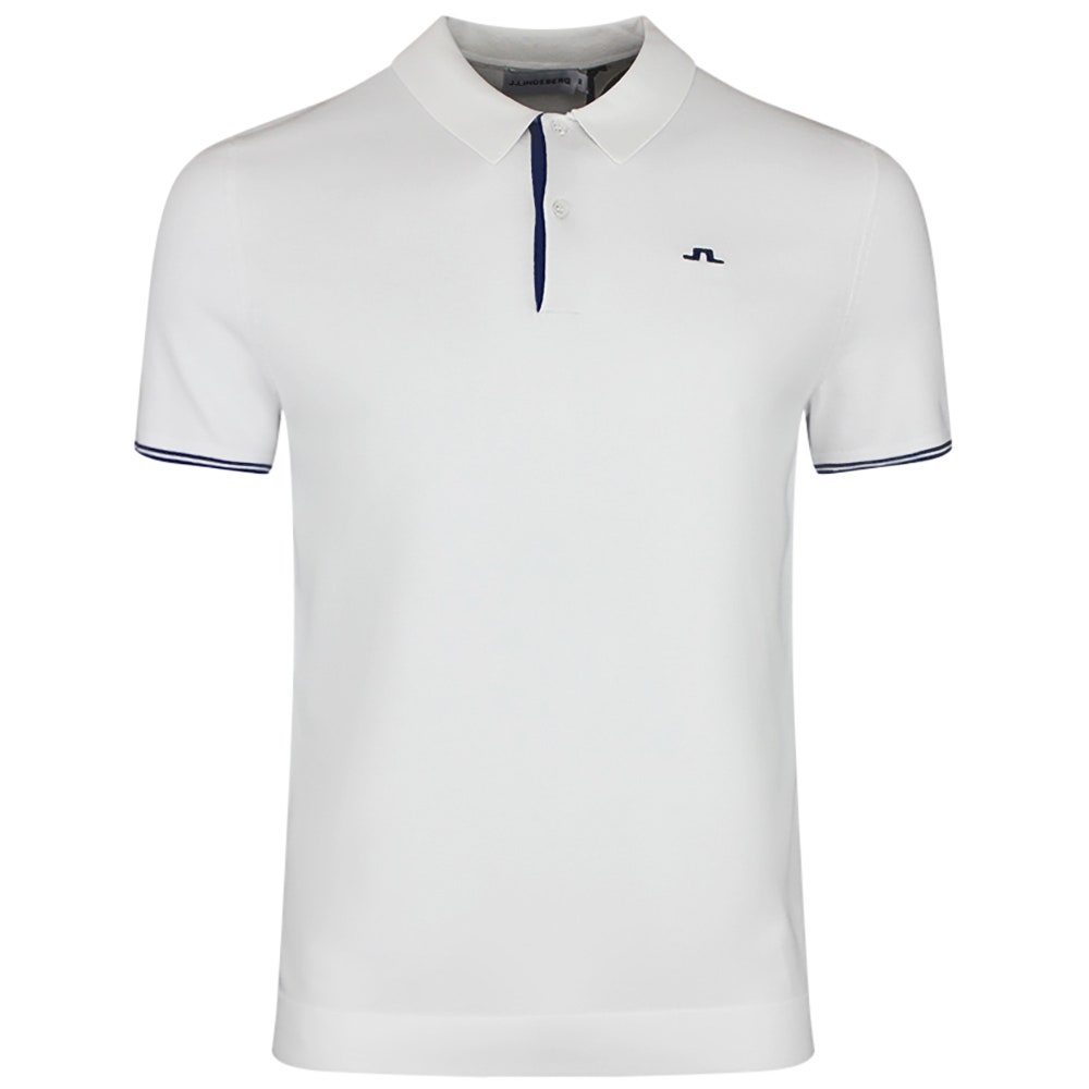 J.Lindeberg Golf Shirt - Matheo Knit Regular Fit - White SH26