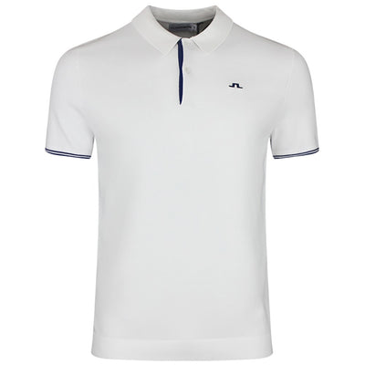 J.Lindeberg Golf Shirt - Matheo Knit Regular Fit - White SH26