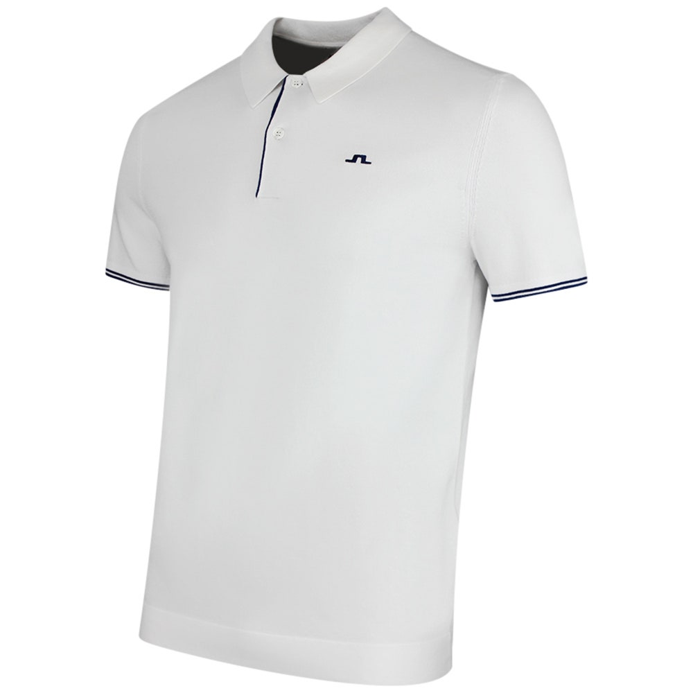 J.Lindeberg Golf Shirt - Matheo Knit Regular Fit - White SH26