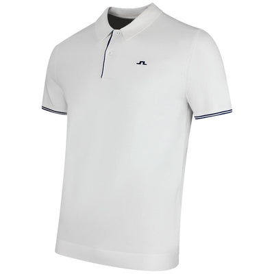 J.Lindeberg Golf Shirt - Matheo Knit Regular Fit - White SH26