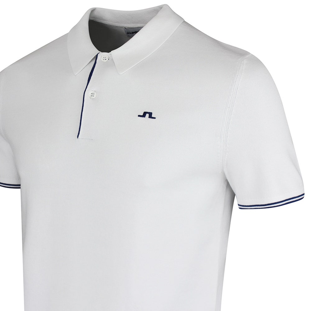 J.Lindeberg Golf Shirt - Matheo Knit Regular Fit - White SH26