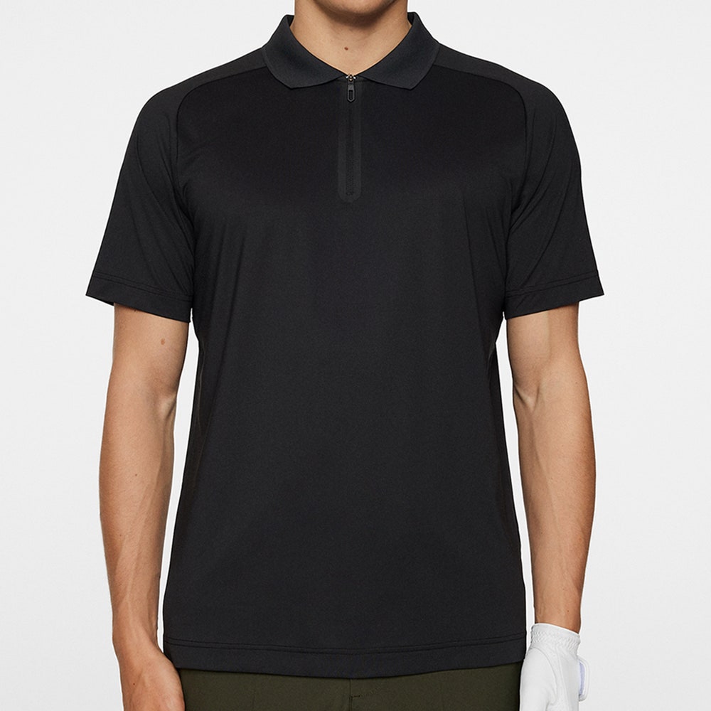 J.Lindeberg Golf Shirt - Nero Regular Fit - Black AW25