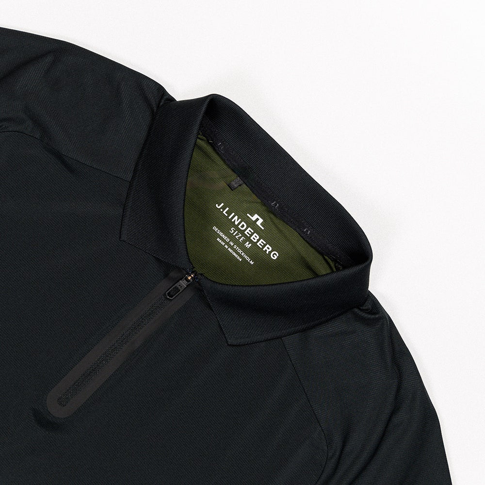 J.Lindeberg Golf Shirt - Nero Regular Fit - Black AW25