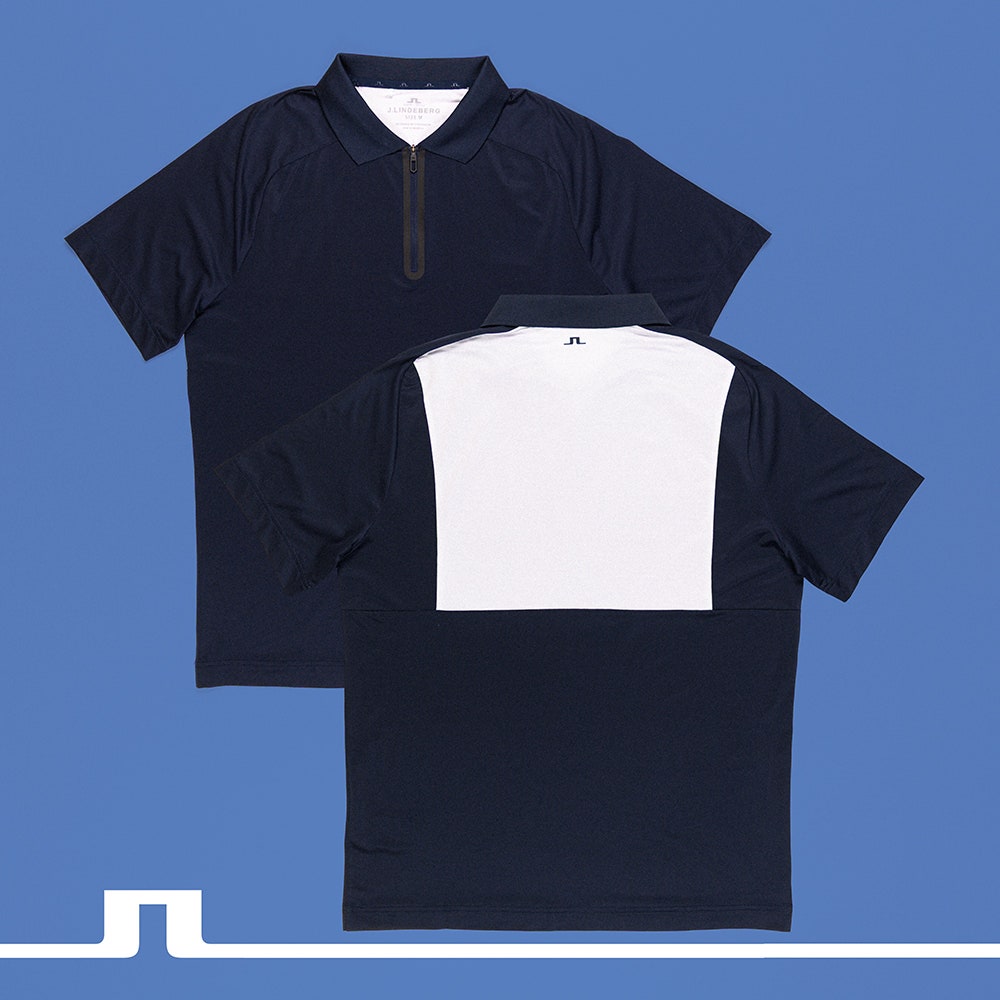 J.Lindeberg Golf Shirt - Nero Regular Fit - JL Navy AW25