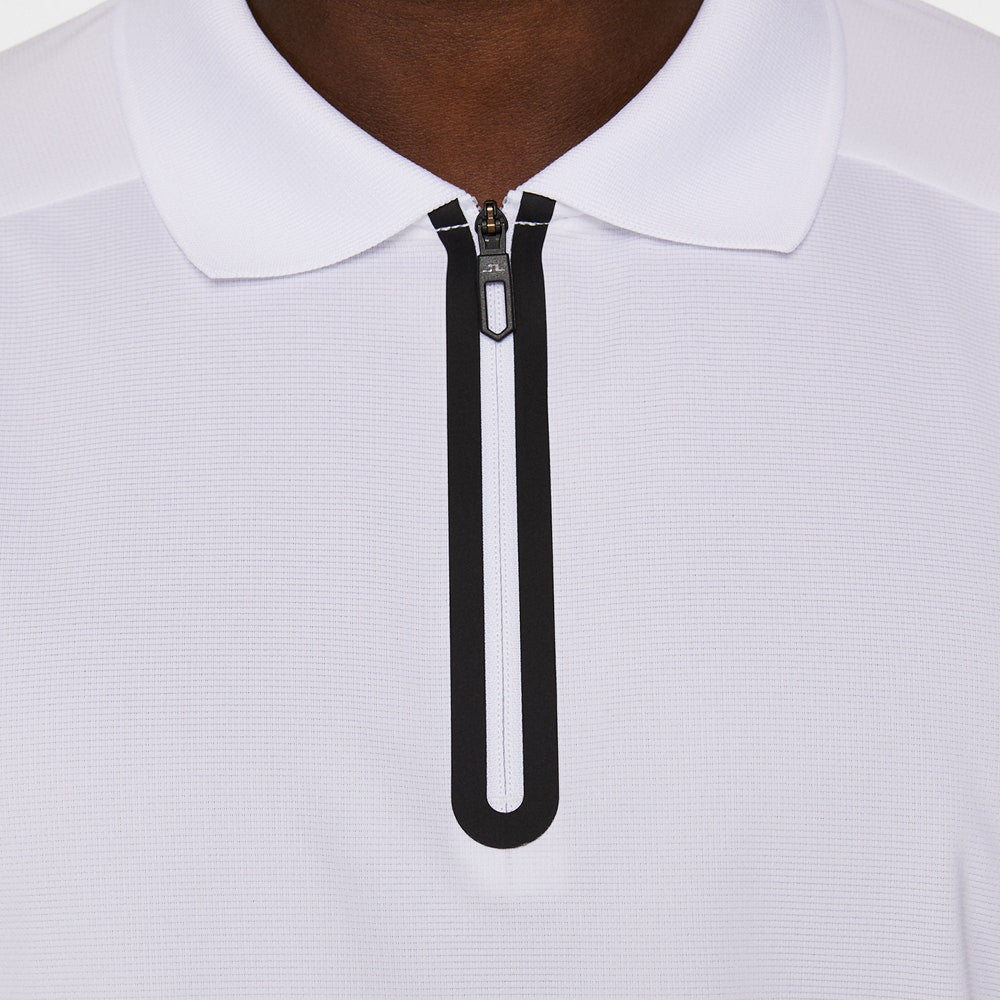 J.Lindeberg Golf Shirt - Nero Regular Fit - White AW25