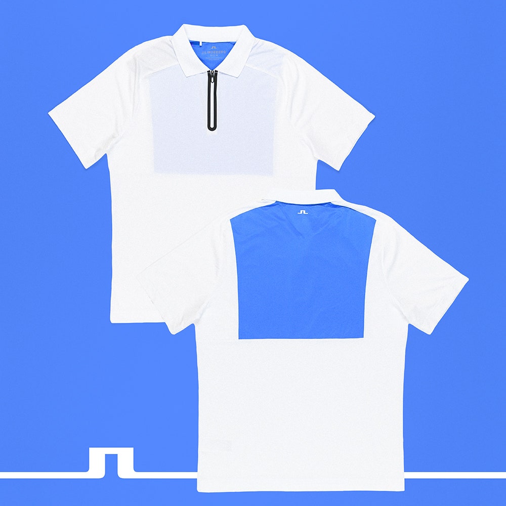 J.Lindeberg Golf Shirt - Nero Regular Fit - White AW25