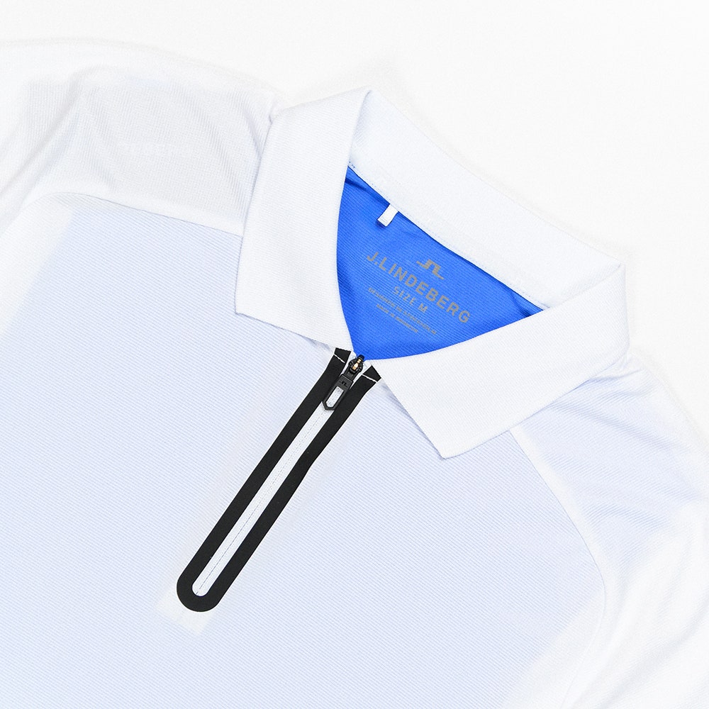 J.Lindeberg Golf Shirt - Nero Regular Fit - White AW25