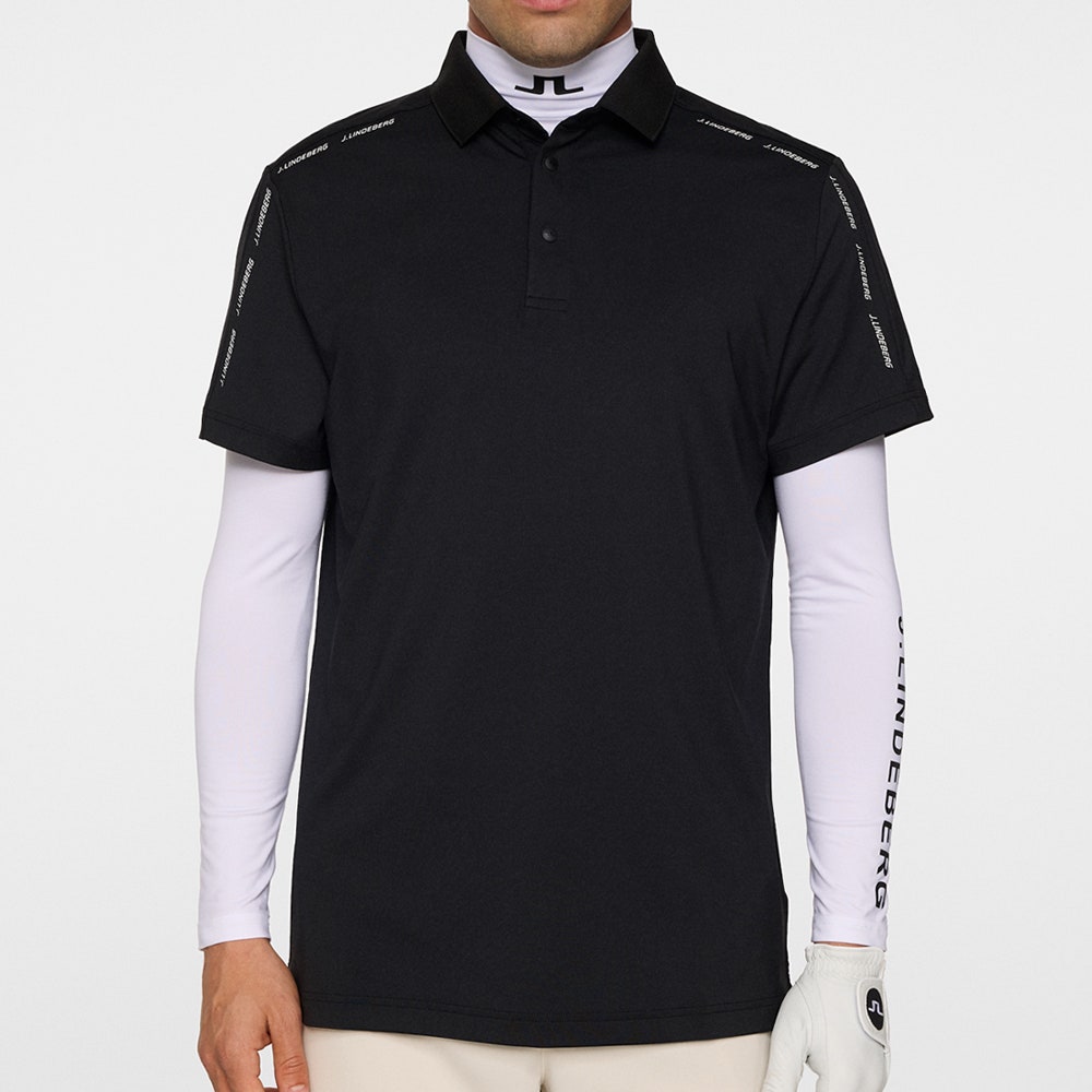 J.Lindeberg Golf Shirt - Pontus Regular Fit - Black AW25