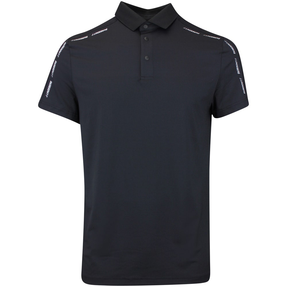J.Lindeberg Golf Shirt - Pontus Regular Fit - Black AW25