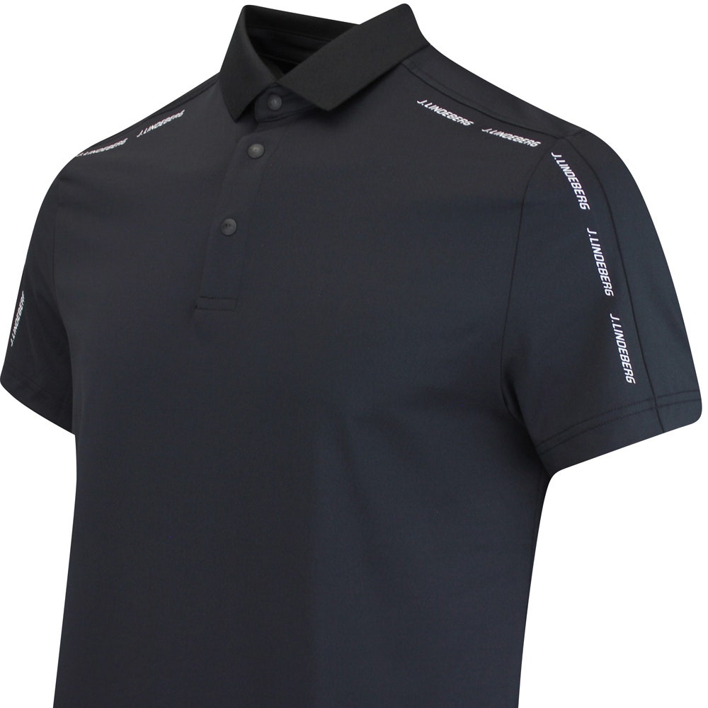 J.Lindeberg Golf Shirt - Pontus Regular Fit - Black AW25